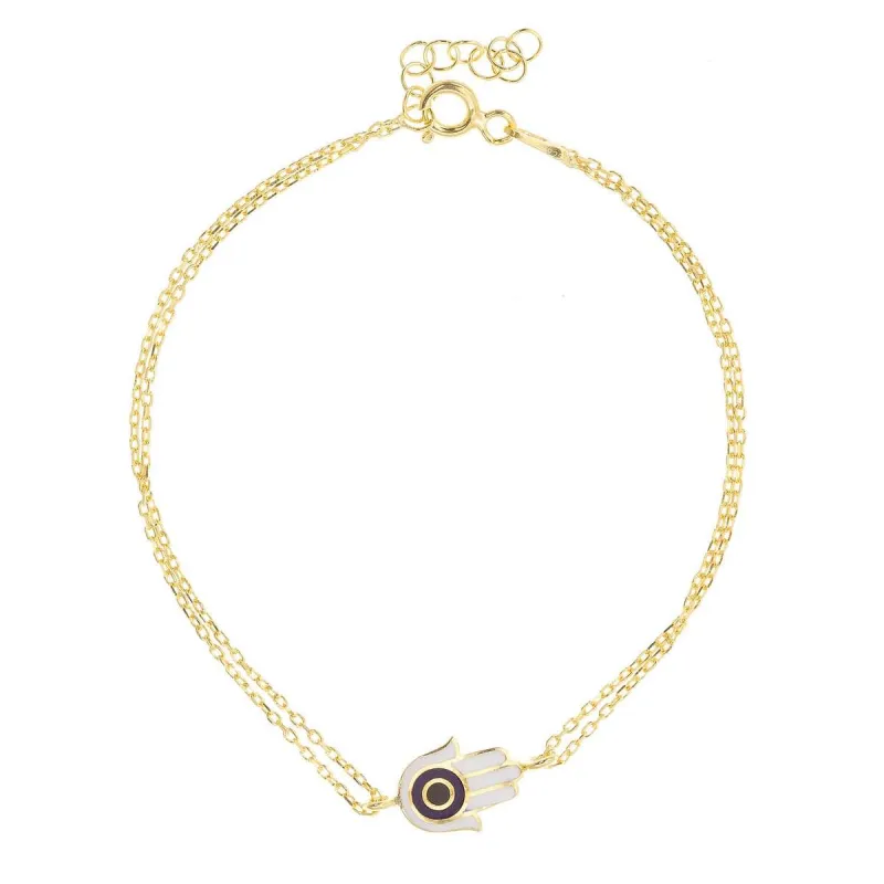 White Hamsa Bracelet sold by Ragen Jewels
