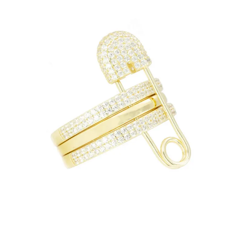 Safety Pin Stack Ring sold by Ragen Jewels