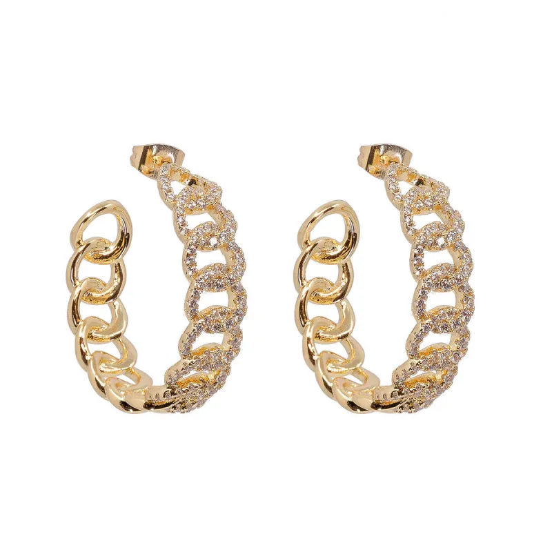 Rhapsody Crystal Link Hoops sold by Ragen Jewels