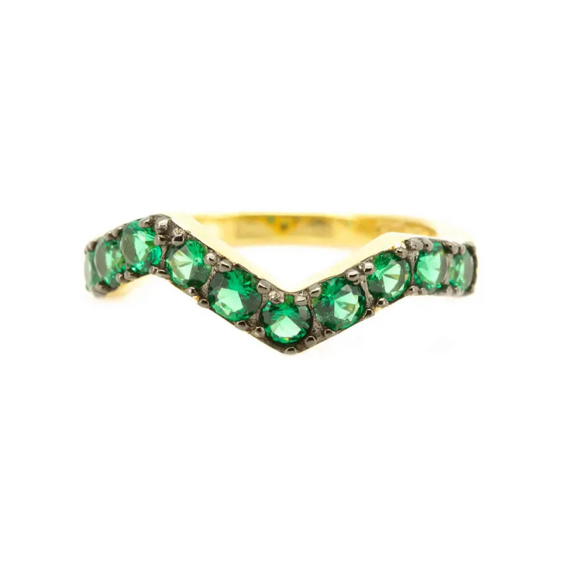 Emerald Zig Zag Ring sold by Ragen Jewels
