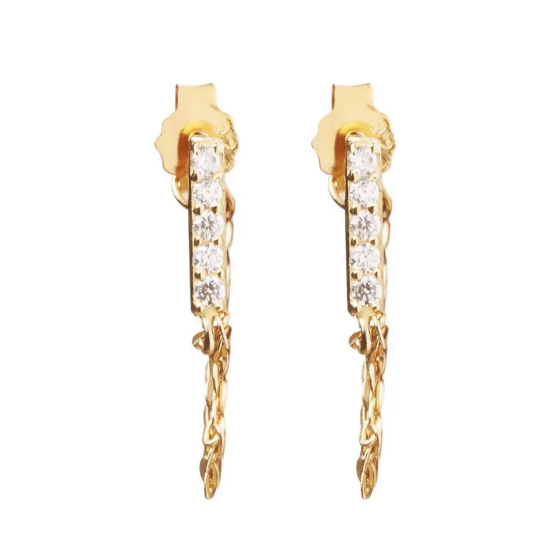 Chain Pave Bar Studs sold by Ragen Jewels