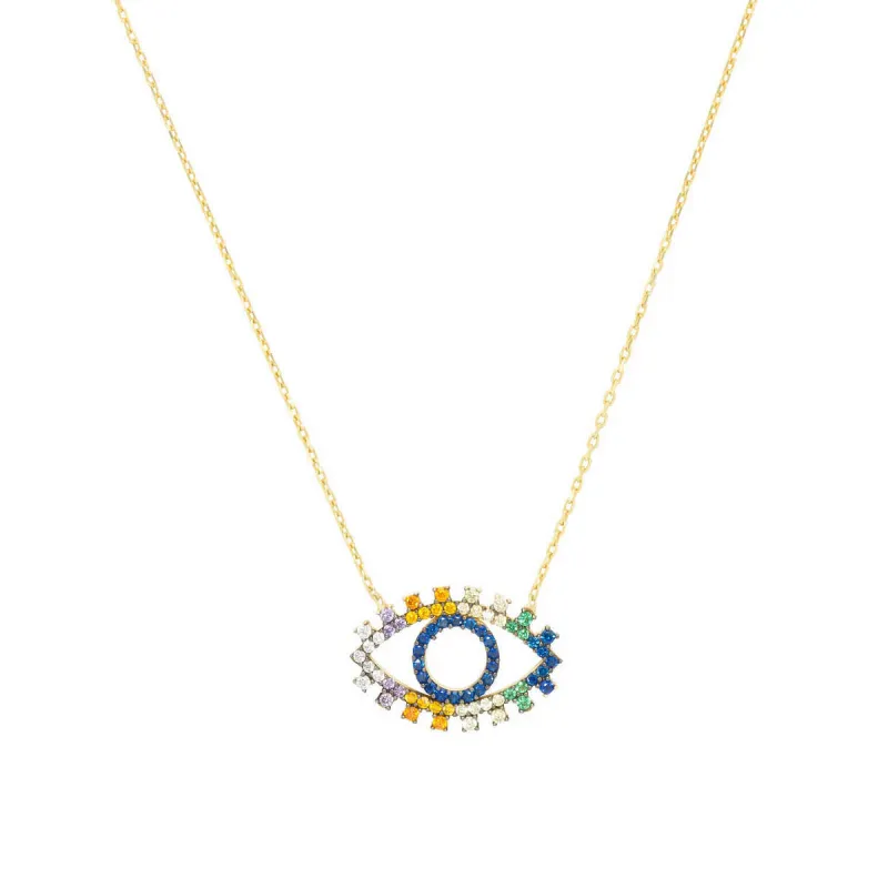 Kaleidoscope Evil Eye Necklace sold by Ragen Jewels