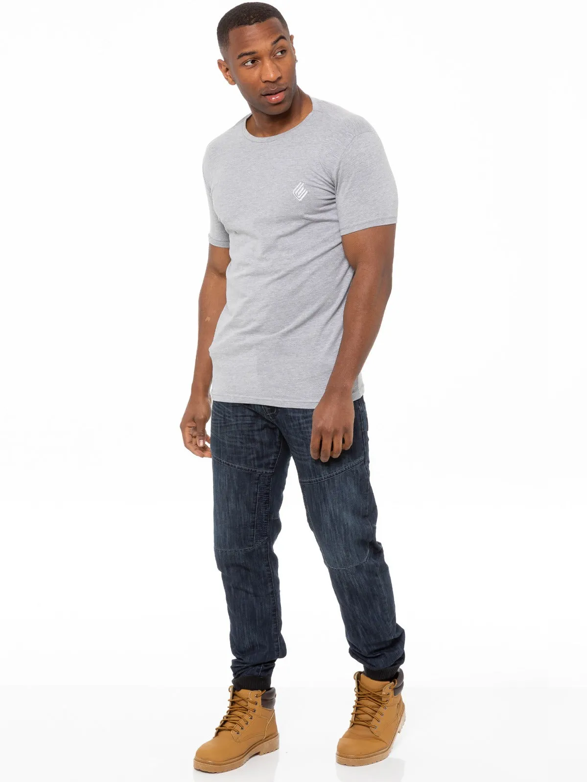Mens Denim Cuffed Joggers Jeans | Enzo Designer Menswear sold by Raw Denim product image thumbnail 5