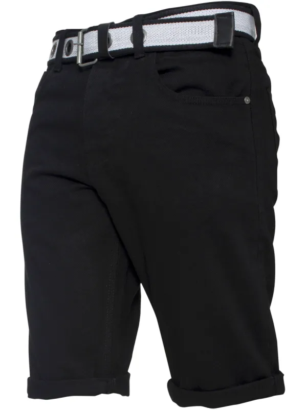 Mens APT Dark Blue Slim Fit Denim Shorts | APT Designer Menswear sold by Raw Denim