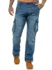 Mens Light Blue Combat Denim Jeans Mid Stonewash | Enzo Designer Menswear sold by Raw Denim