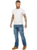 Mens Light Blue Combat Denim Jeans Mid Stonewash | Enzo Designer Menswear sold by Raw Denim