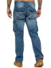 Mens Light Blue Combat Denim Jeans Mid Stonewash | Enzo Designer Menswear sold by Raw Denim