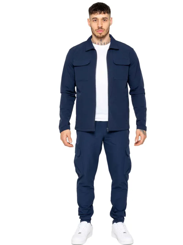 Enzo | Mens Cargo Shacket Tracksuit Set sold by Raw Denim
