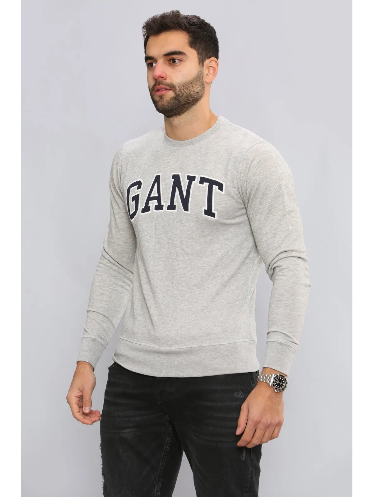 Gant Mens Long Sleeved Outlined Branded Sweatshirt sold by Raw Denim product image thumbnail 2