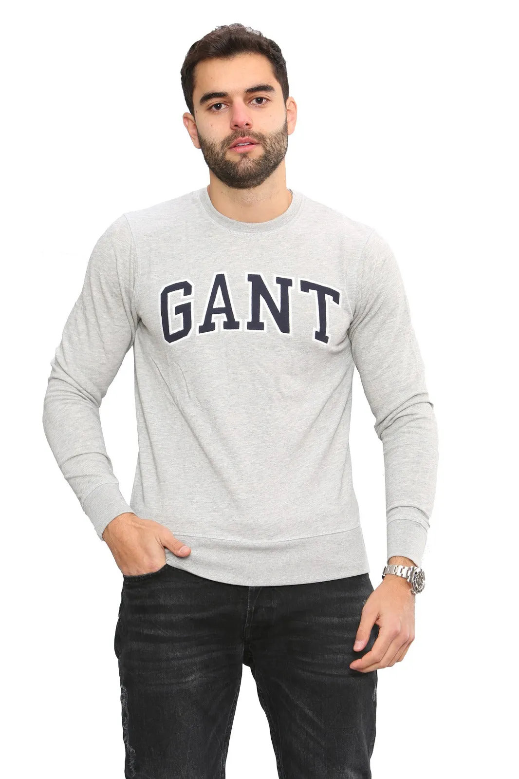 Gant Mens Long Sleeved Outlined Branded Sweatshirt sold by Raw Denim product image thumbnail 4