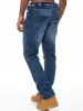Mens Denim Straight Fit Jeans Mid Stonewash | Enzo Designer Menswear sold by Raw Denim