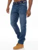 Mens Denim Straight Fit Jeans Mid Stonewash | Enzo Designer Menswear sold by Raw Denim