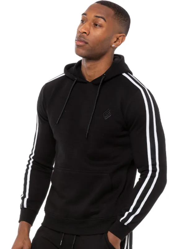 Mens Striped Fleece Pullover Hoody | Enzo Designer Menswear sold by Raw Denim