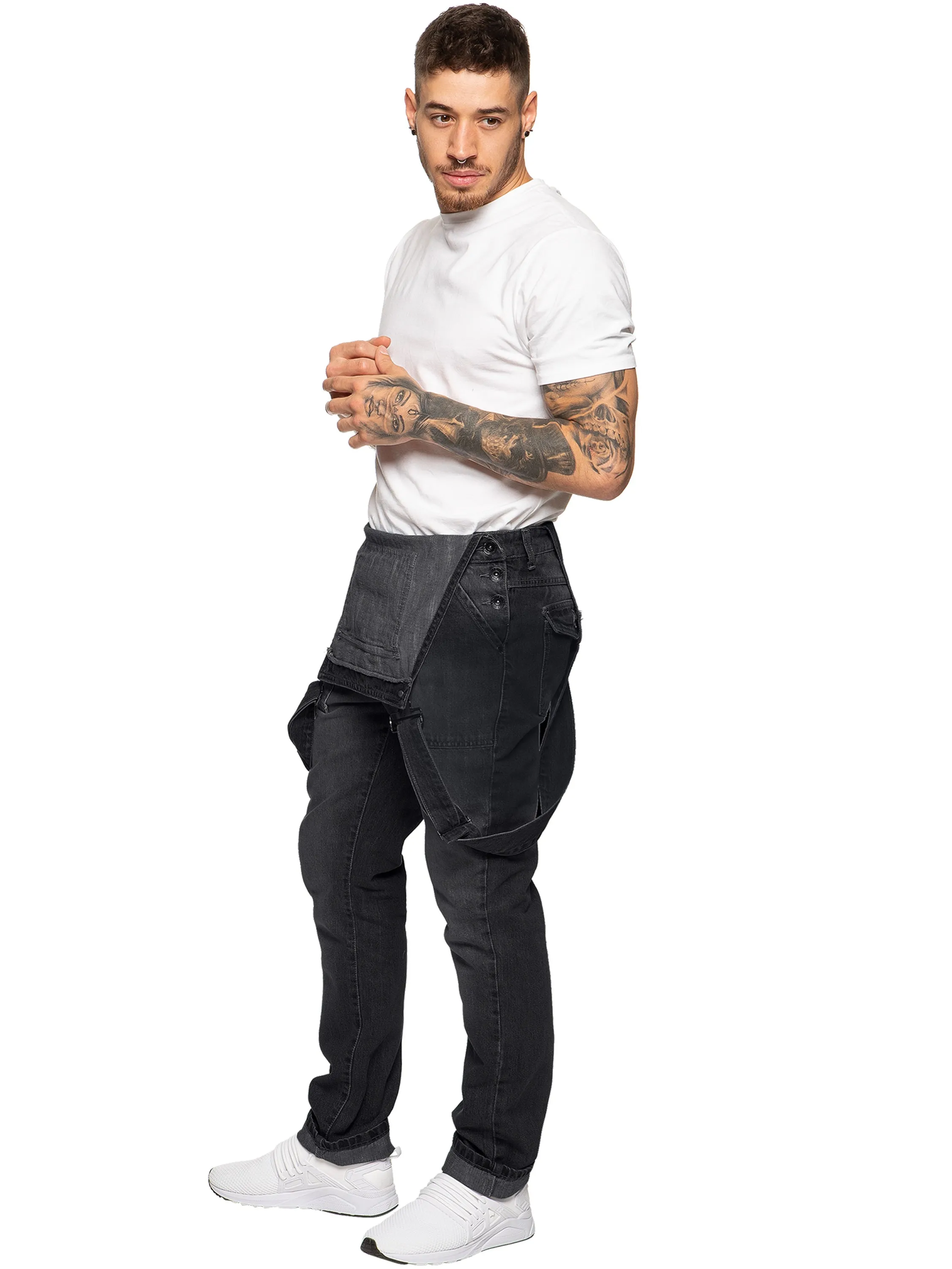 Mens Fashionable Denim Overall Dungarees | Enzo Designer Menswear sold by Raw Denim product image thumbnail 5