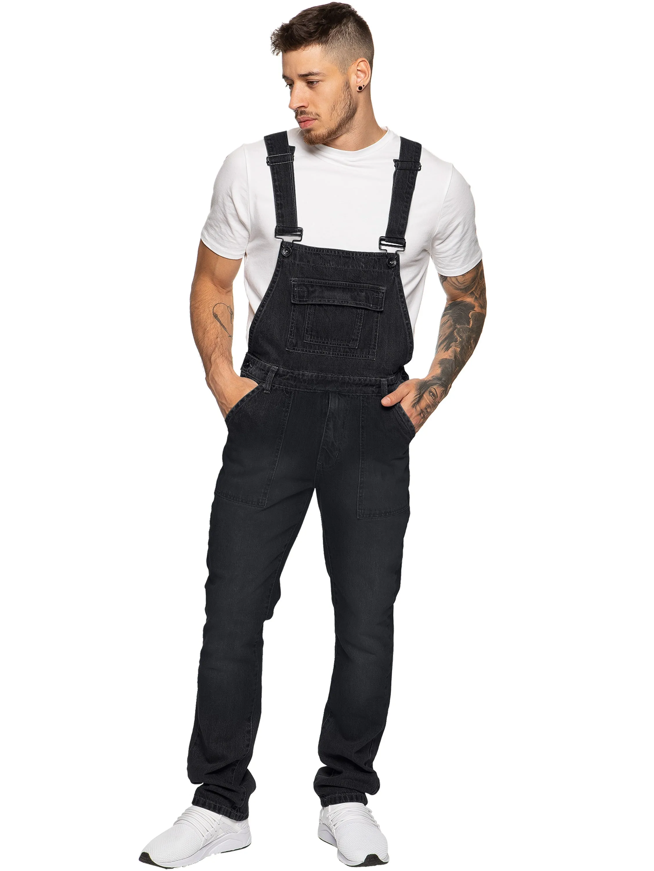 Mens Fashionable Denim Overall Dungarees | Enzo Designer Menswear sold by Raw Denim