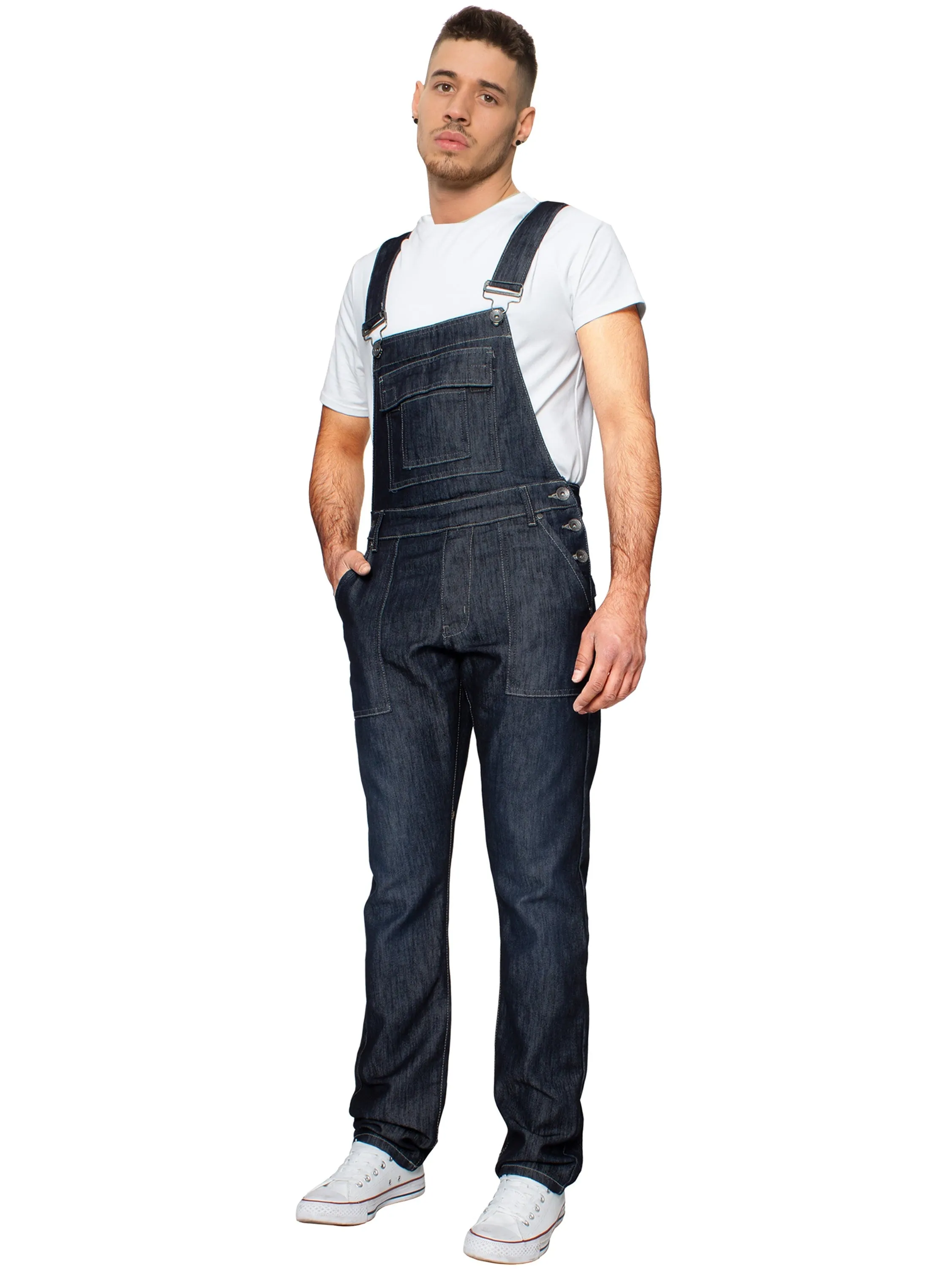 Mens Fashionable Denim Overall Dungarees | Enzo Designer Menswear sold by Raw Denim product image thumbnail 2