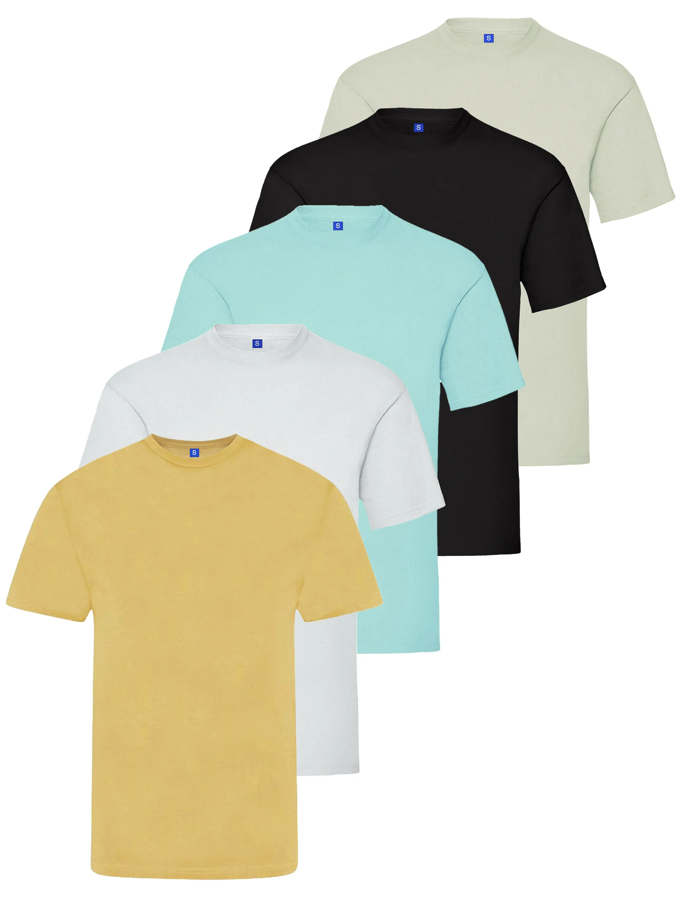 Kruze | Mens Crew Neck T-Shirt (5 Pack) - Multicolour sold by Raw Denim