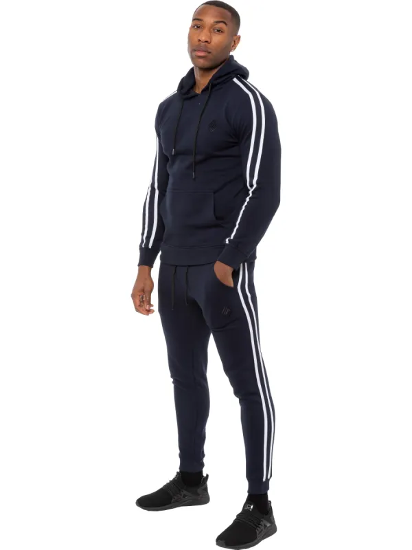 Enzo | Mens Pullover Tape Hoodie Tracksuit Set sold by Raw Denim
