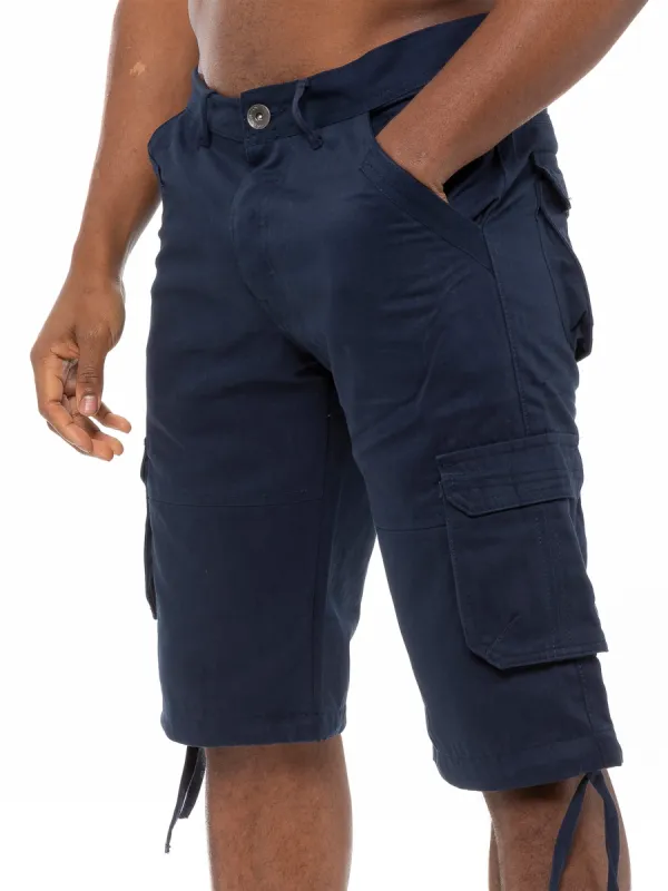 Enzo Mens Cargo Combat Shorts  | Enzo Designer Menswear sold by Raw Denim