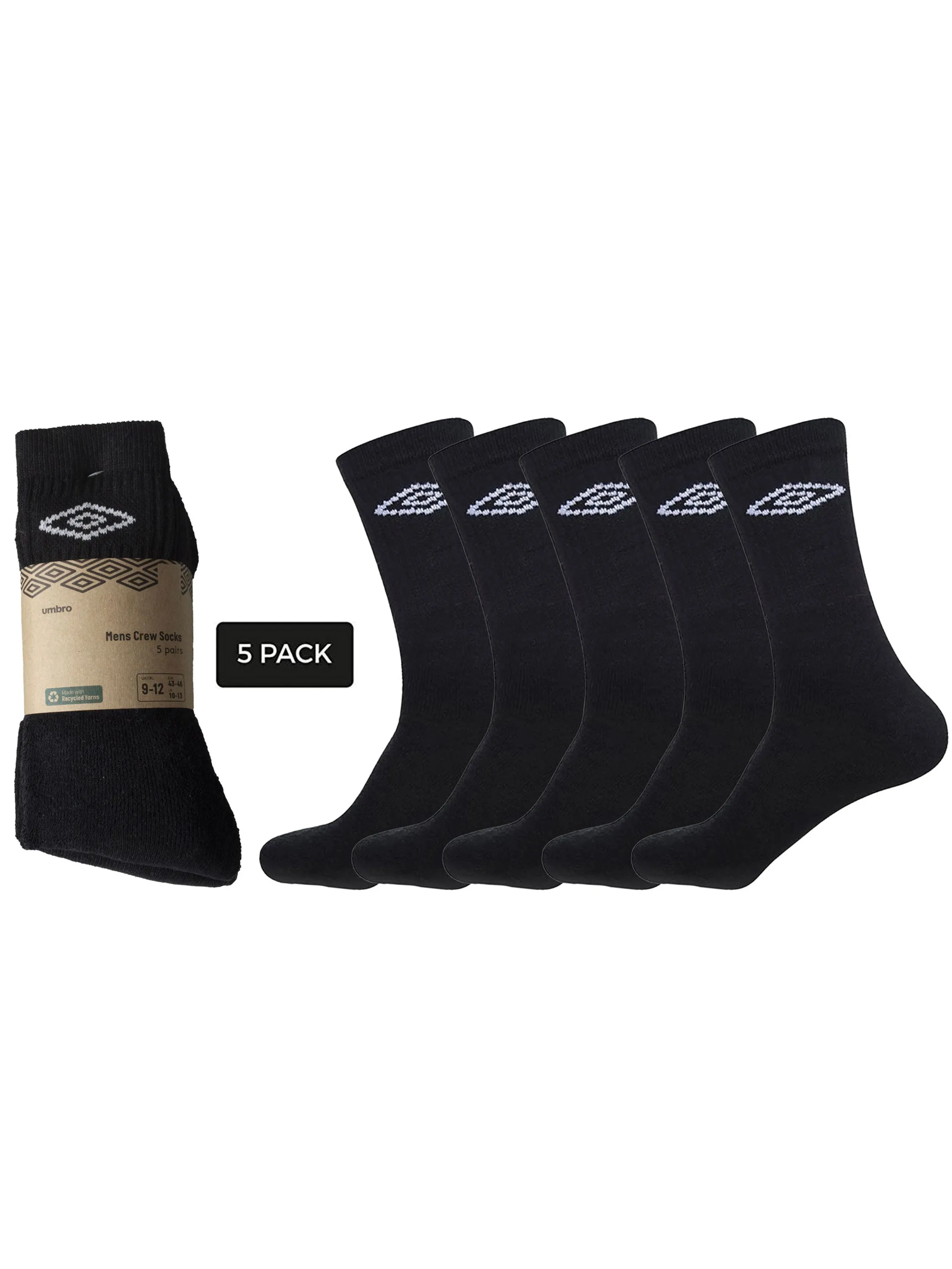 Mens Umbro Crew Socks | 5 Pairs sold by Raw Denim