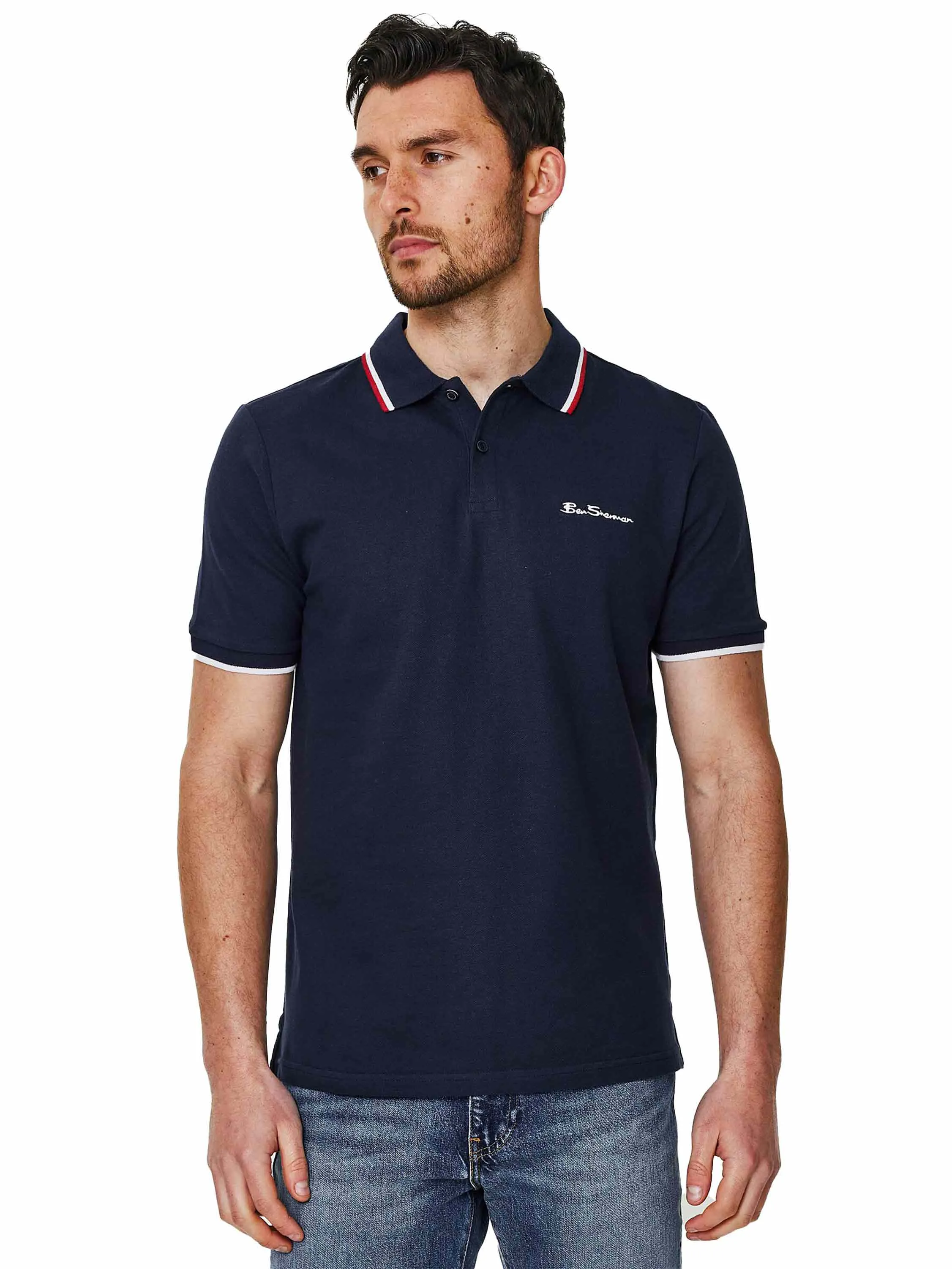Ben Sherman | Mens Tipped Polo Shirt sold by Raw Denim product image thumbnail 5