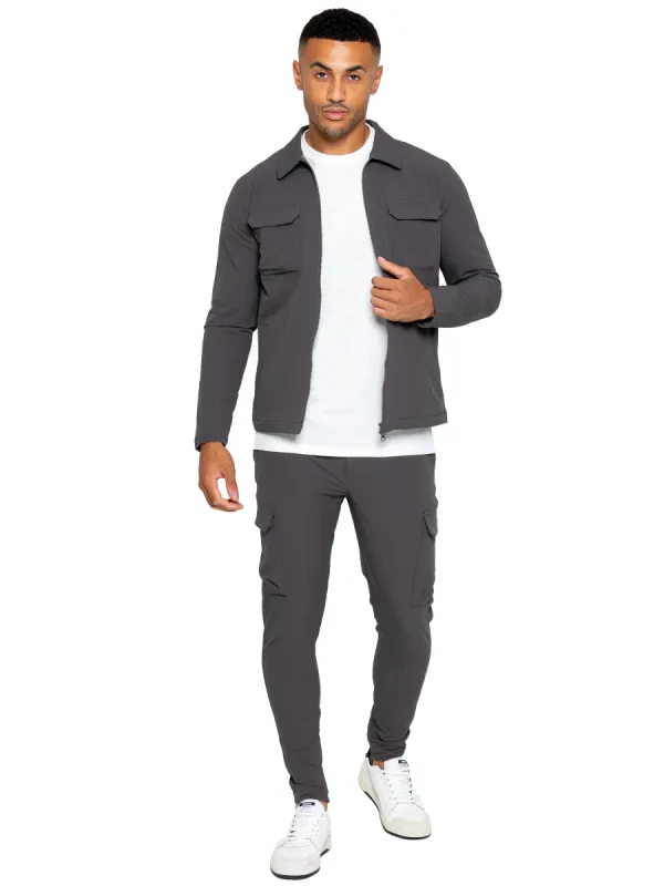 Enzo | Mens Cargo Shacket Tracksuit Set sold by Raw Denim