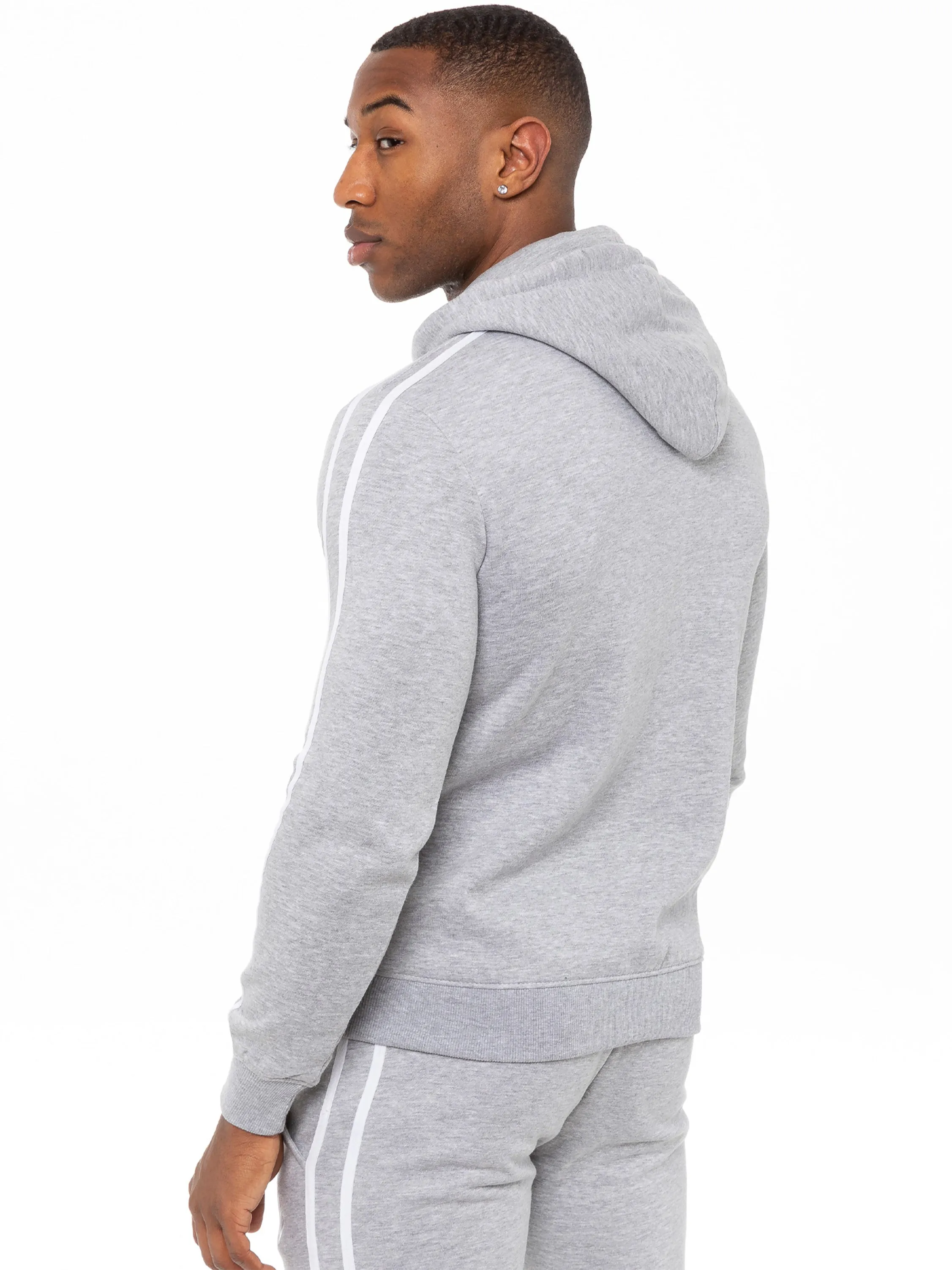 Mens Striped Fleece Pullover Hoody | Enzo Designer Menswear sold by Raw Denim product image thumbnail 4