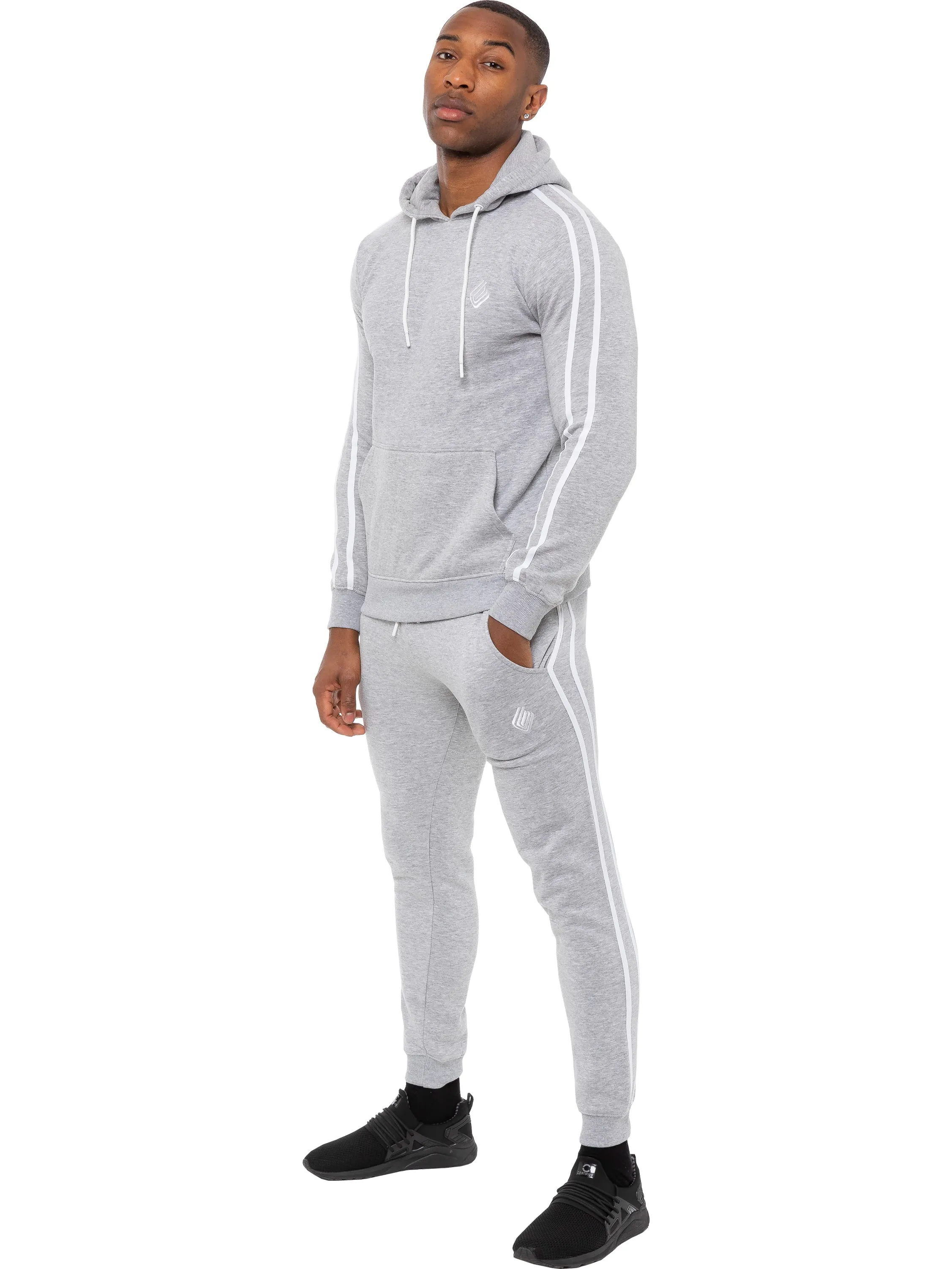 Mens Striped Fleece Pullover Hoody | Enzo Designer Menswear sold by Raw Denim product image thumbnail 5
