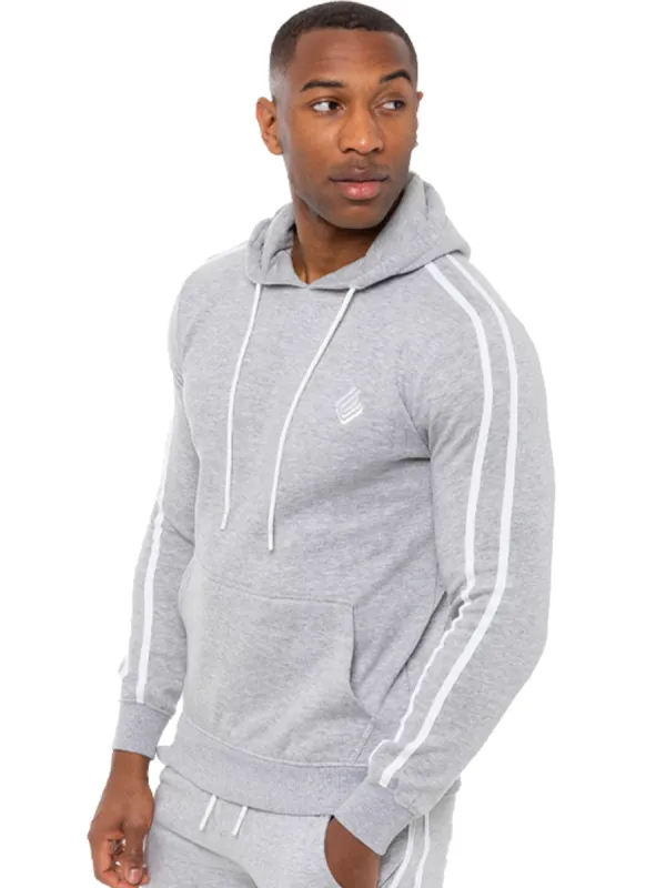 Mens Striped Fleece Pullover Hoody | Enzo Designer Menswear sold by Raw Denim