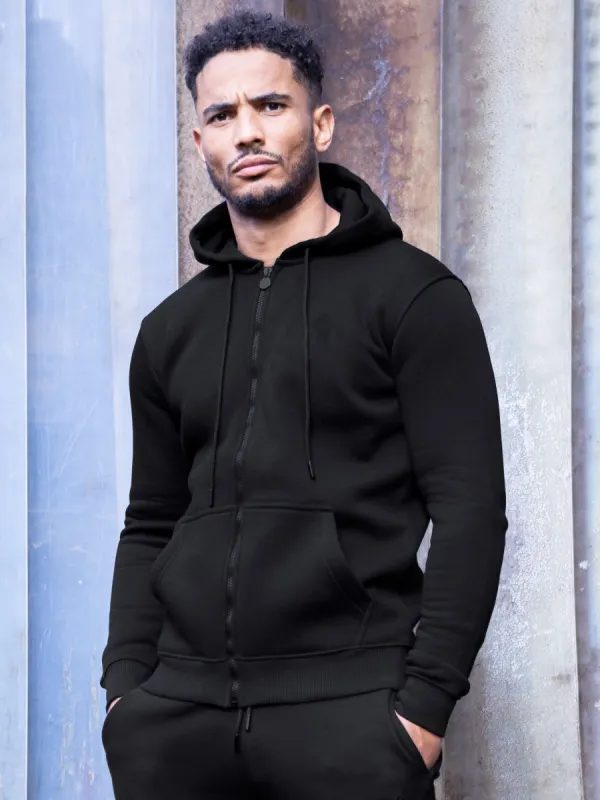 Mens Zip Up Hooded Fleece Tracksuit Top  | Enzo Designer Menswear sold by Raw Denim