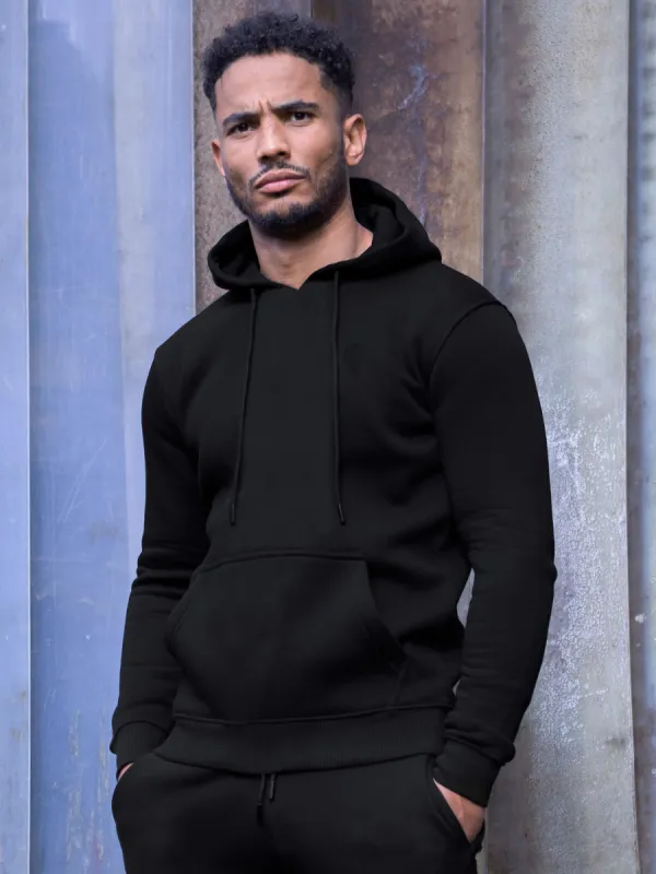 Enzo Mens Pullover Warm Fleece Hooded Jumper sold by Raw Denim