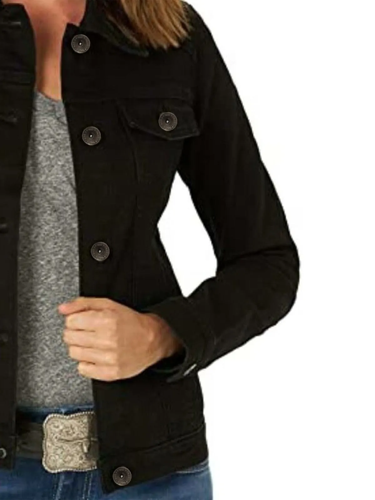 Enzo | Womens Classic Denim Jacket sold by Raw Denim product image thumbnail 5