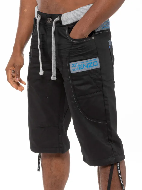 Denim Combat Shorts | Enzo Designer Menswear sold by Raw Denim