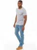 Mens Straight Fit Denim Jeans EZ243 Bleach | Enzo Designer Menswear sold by Raw Denim