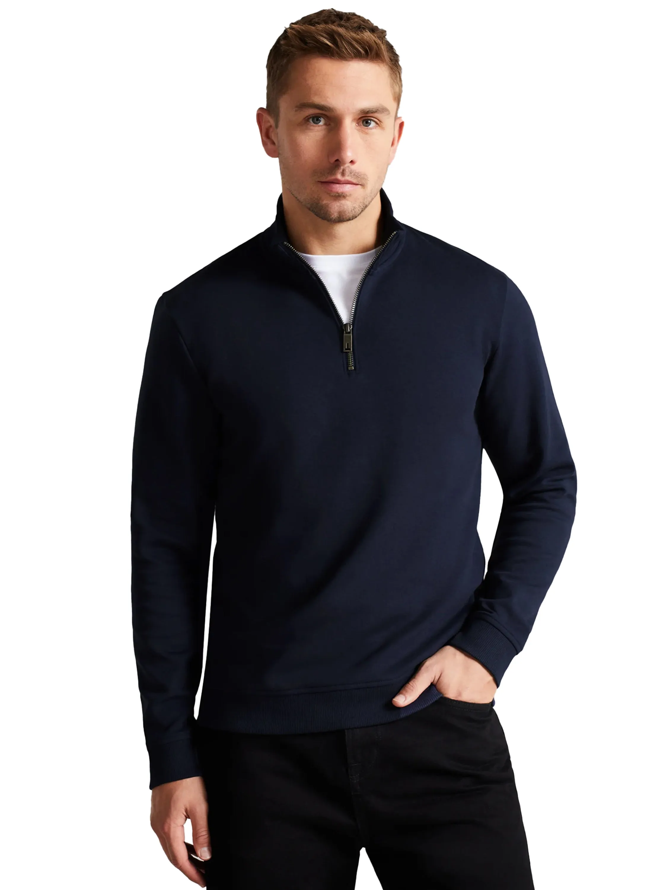 Ted Baker | Mens Half Zip Funnel Neck Sweat - Antram sold by Raw Denim