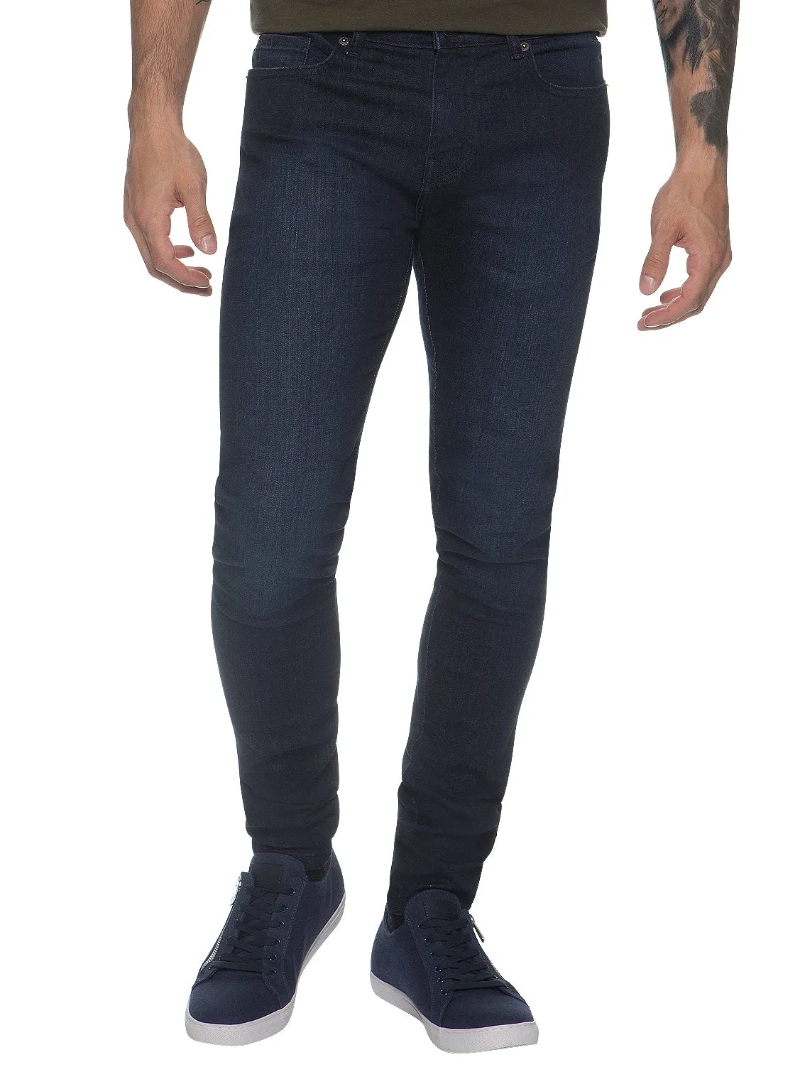 Mens Designer Stretch Skinny Fit Jeans | Enzo Designer Menswear sold by Raw Denim product image thumbnail 4