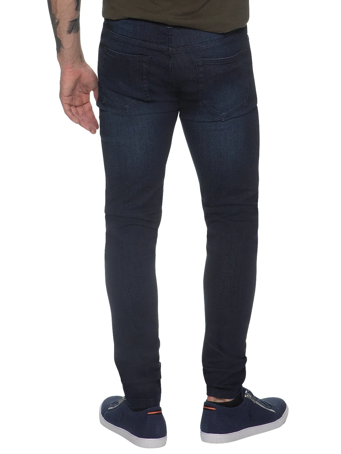 Mens Designer Stretch Skinny Fit Jeans | Enzo Designer Menswear sold by Raw Denim product image thumbnail 5
