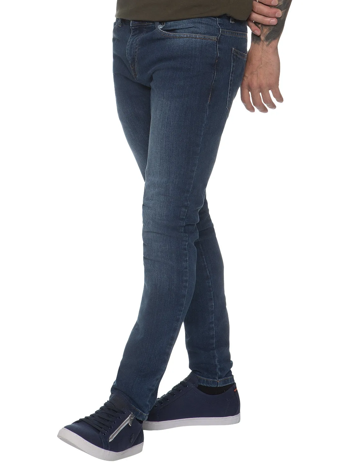 Mens Designer Stretch Skinny Fit Jeans | Enzo Designer Menswear sold by Raw Denim product image thumbnail 2