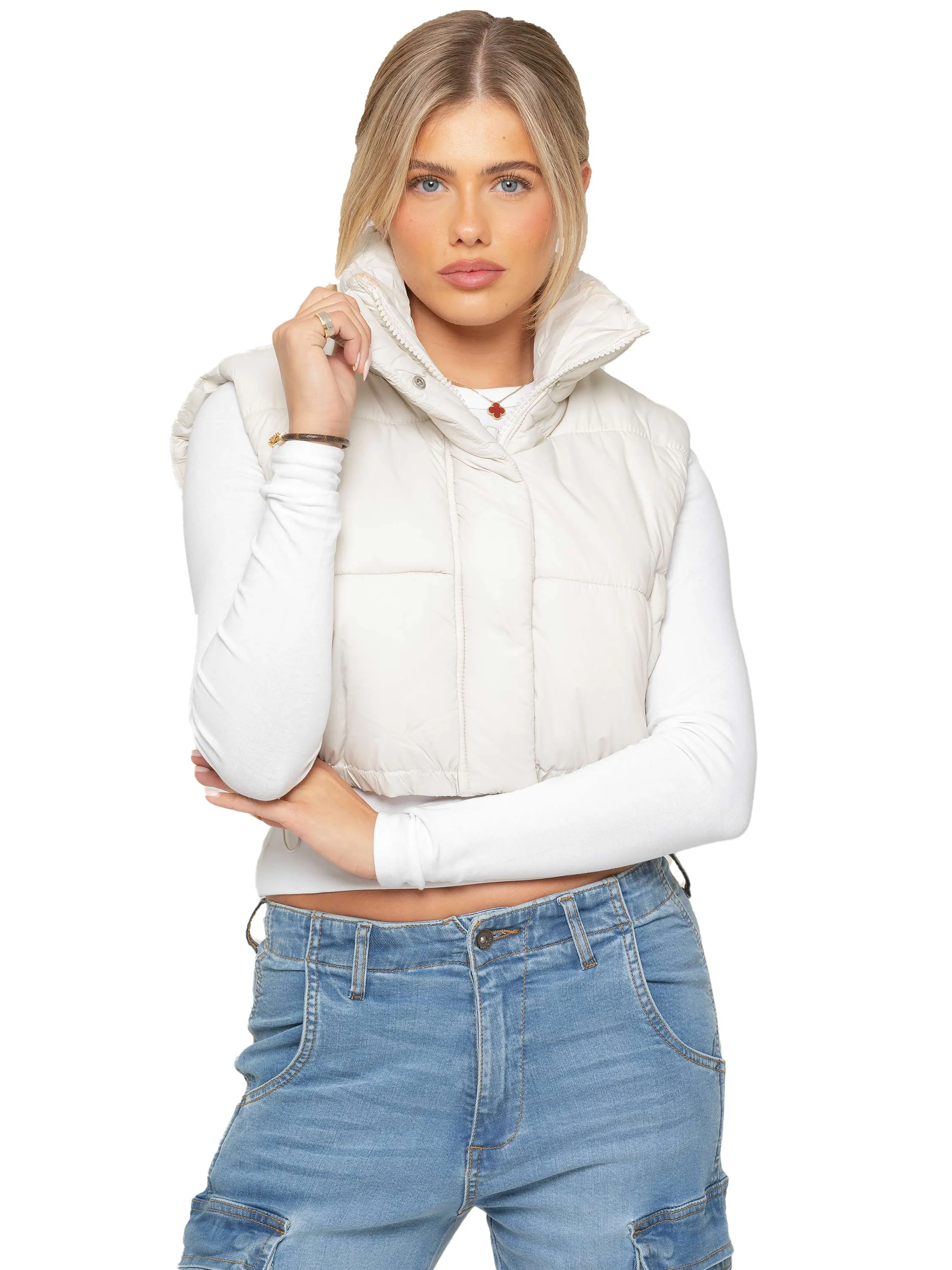 Enzo | Womens Puffer Gilet Jacket sold by Raw Denim