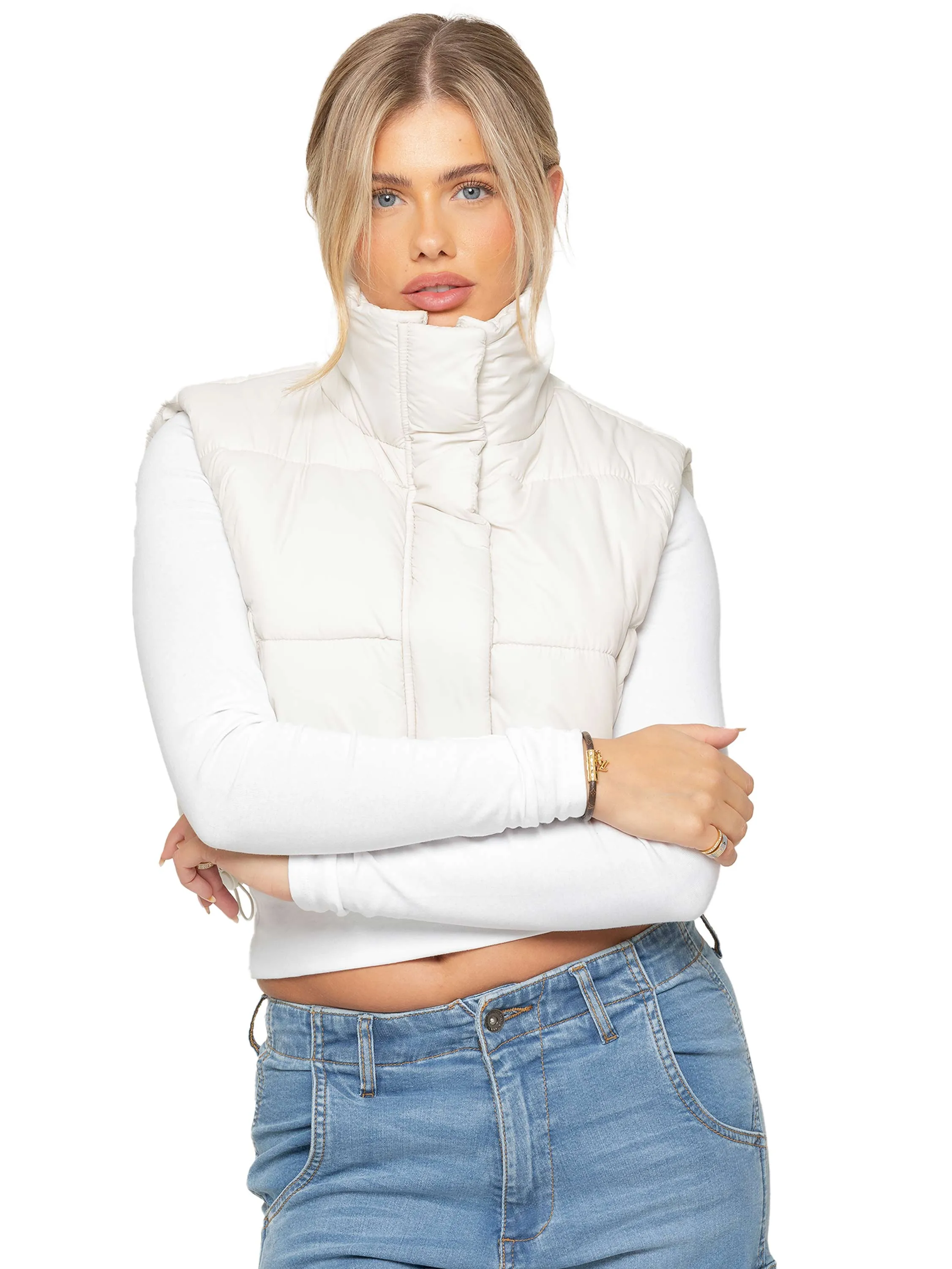 Enzo | Womens Puffer Gilet Jacket sold by Raw Denim product image thumbnail 4