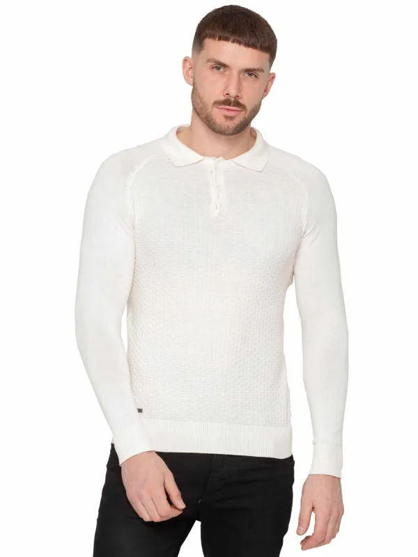 Enzo Milano | Mens Waffle Knit Jumper made by Raw Denim