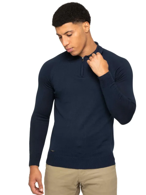 Enzo Milano | Mens Half Zip Polo Jumper sold by Raw Denim
