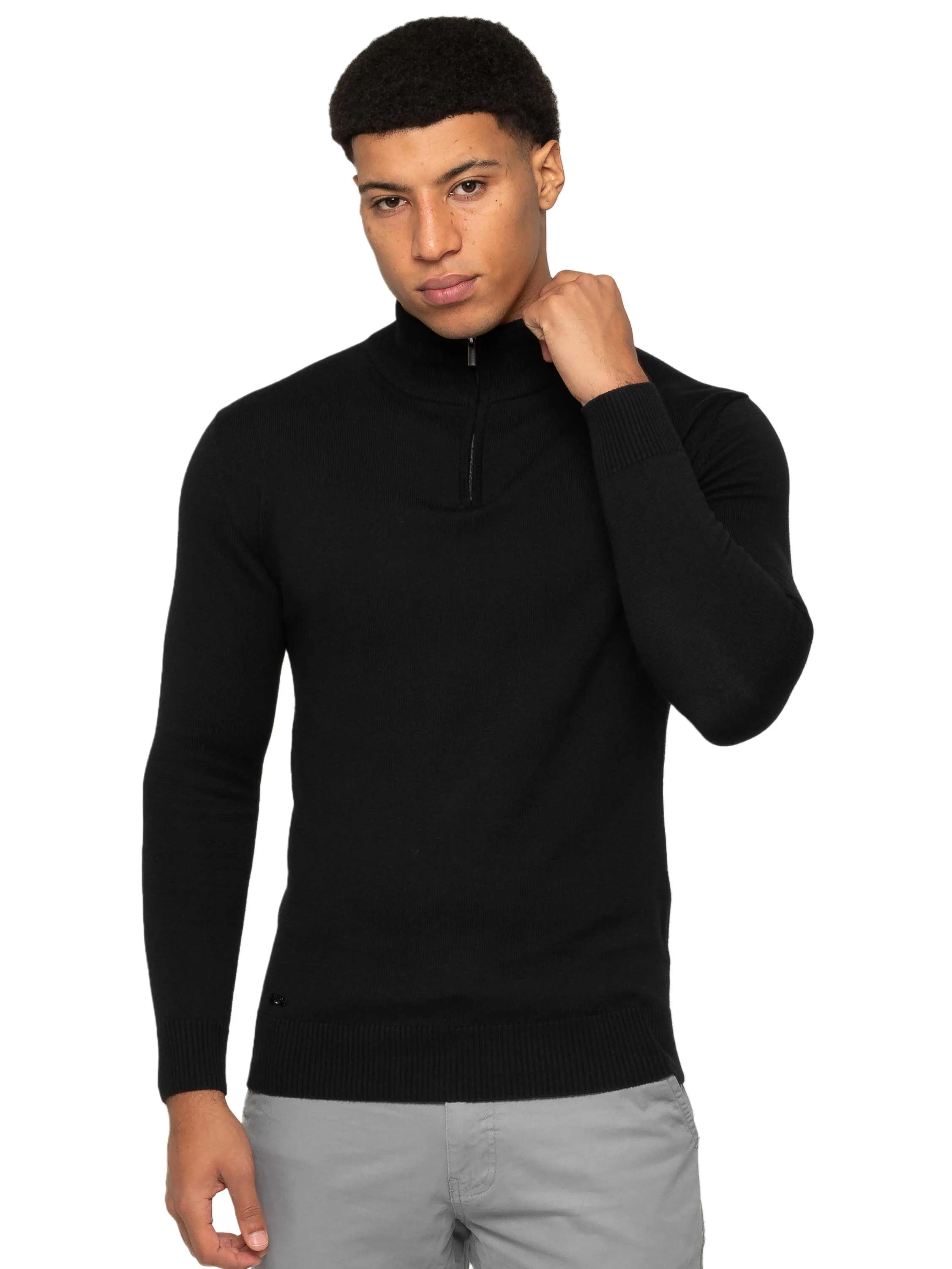 Enzo Milano | Mens Funnel Neck Knit Jumper sold by Raw Denim