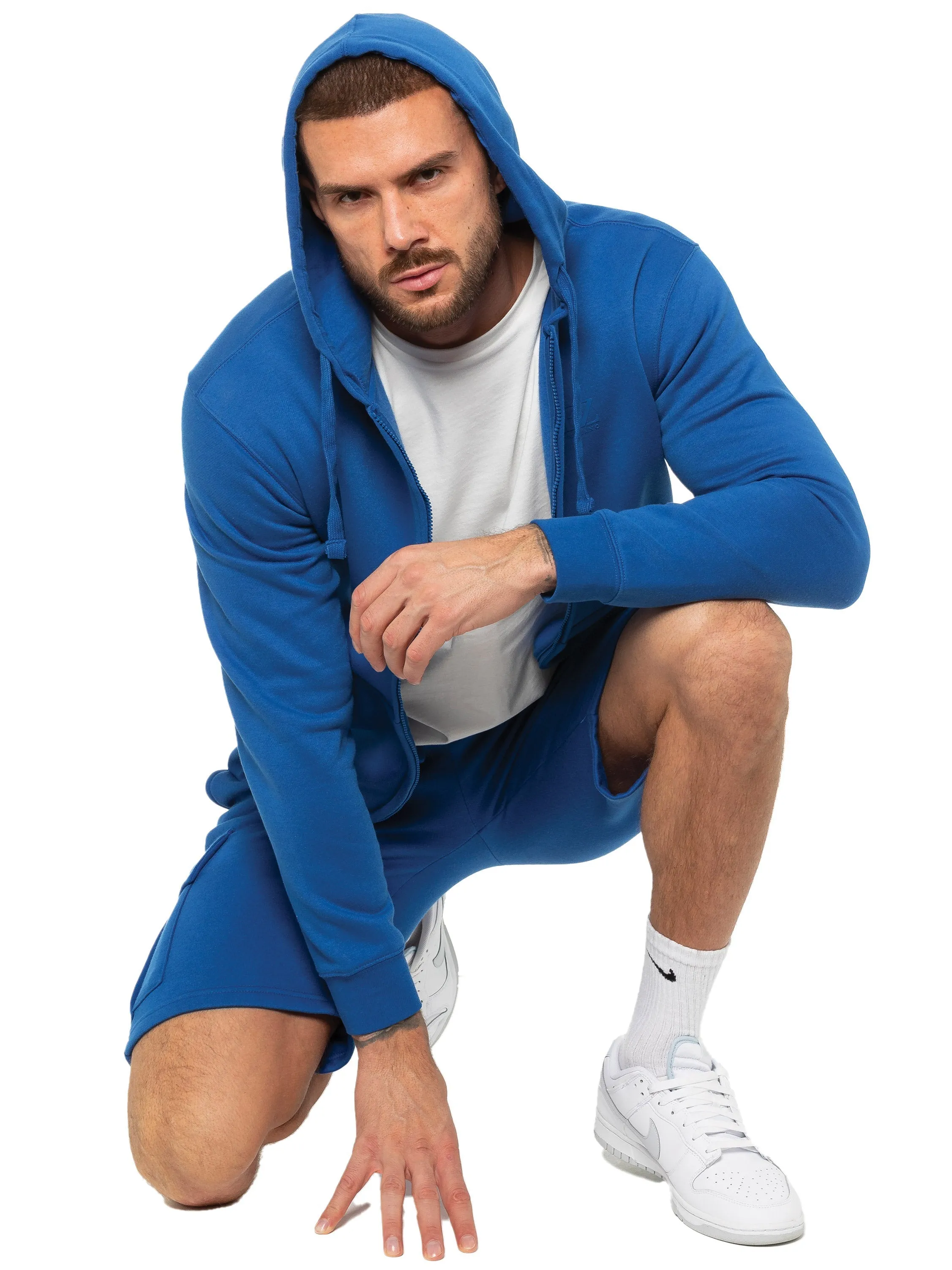 Mens Blue Regular Zipper Hoodie - Winter Casual Fitted Long Sleeve with Pockets & Adjustable Drawstring for Comfortable Wear sold by Raw Denim product image thumbnail 5