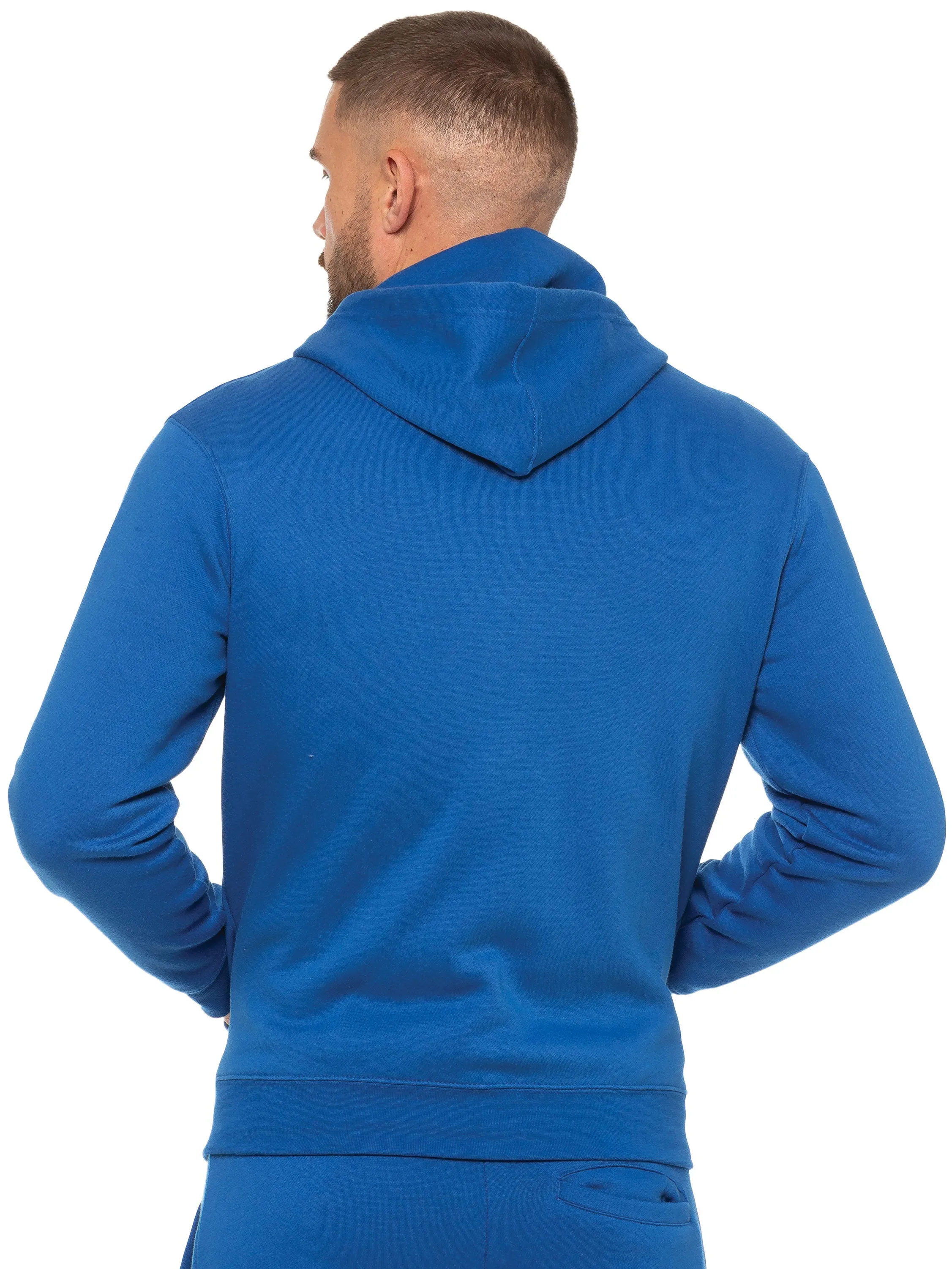 Mens Blue Regular Zipper Hoodie - Winter Casual Fitted Long Sleeve with Pockets & Adjustable Drawstring for Comfortable Wear sold by Raw Denim product image thumbnail 3