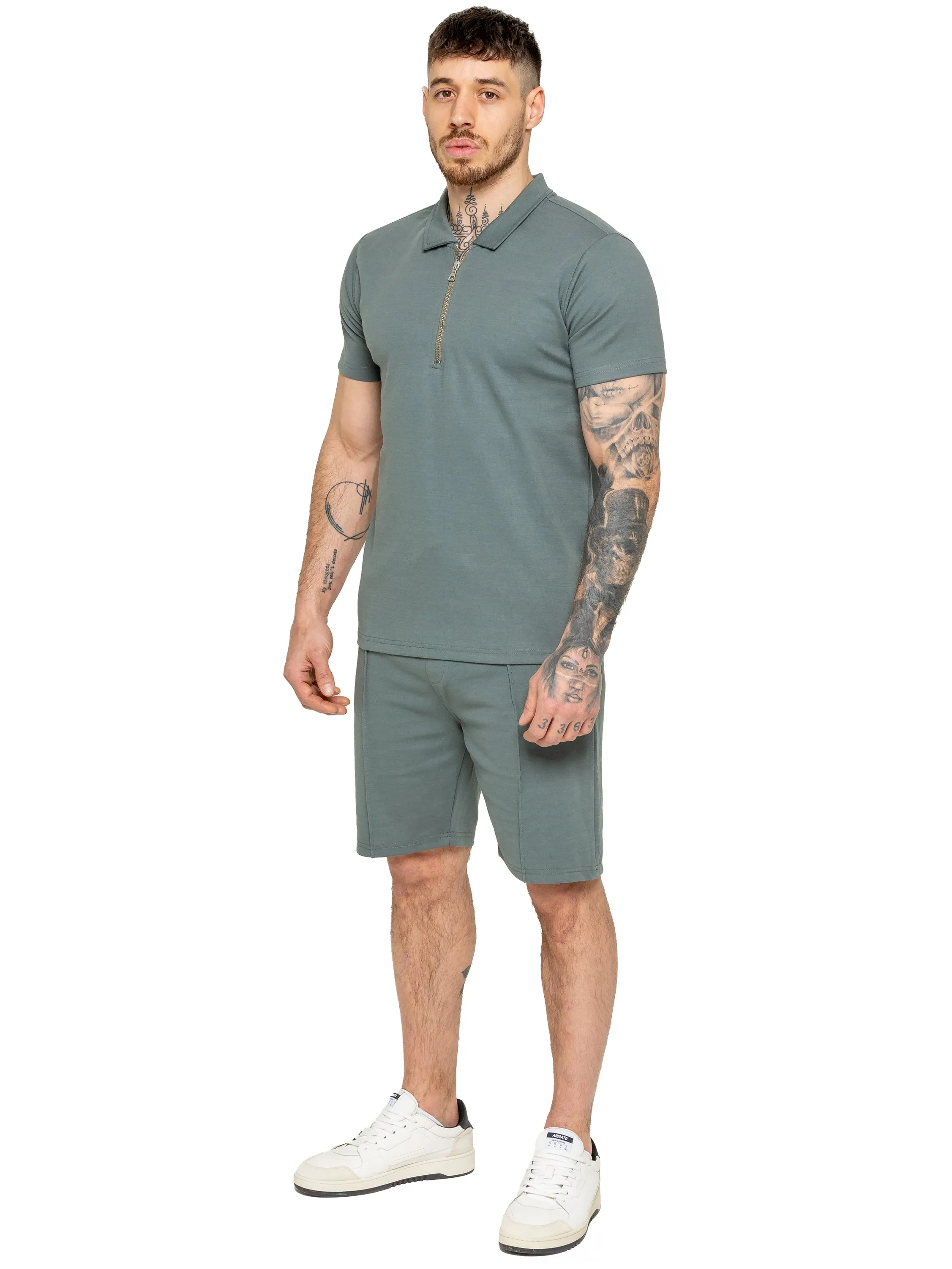 Enzo | Mens Zip Up Polo Shirt sold by Raw Denim product image thumbnail 4