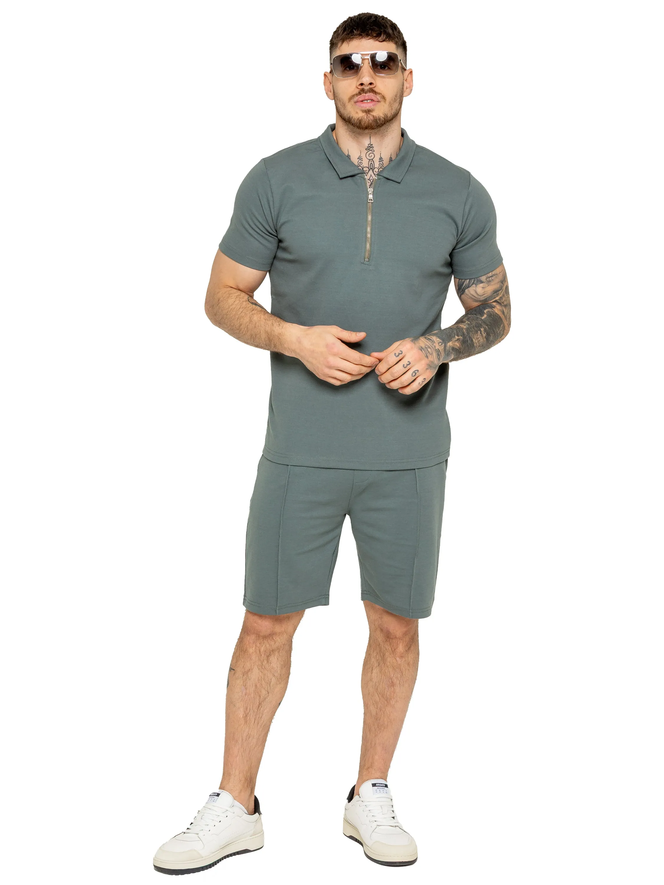 Enzo | Mens Zip Up Polo Shirt sold by Raw Denim product image thumbnail 5