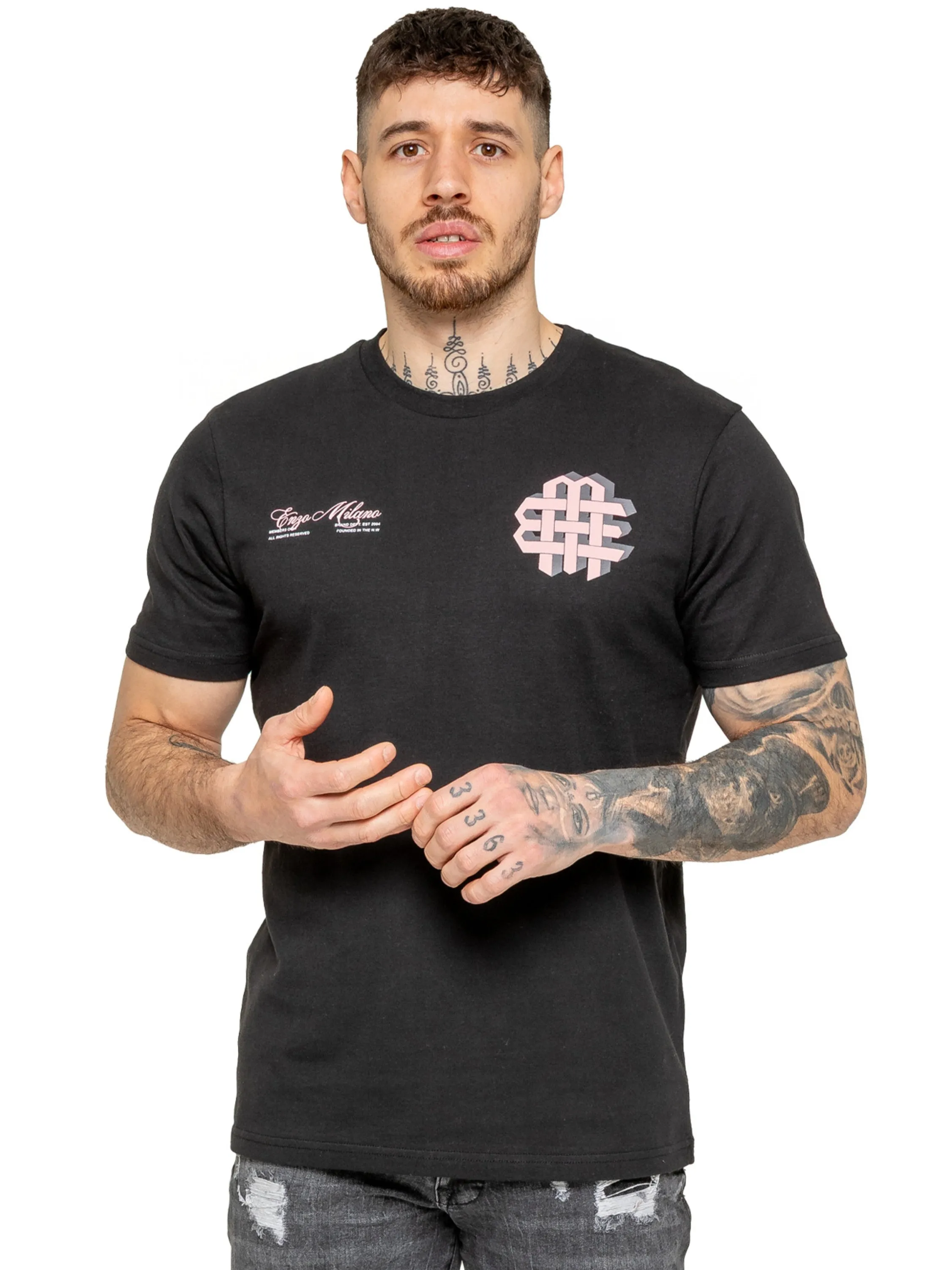 Enzo | Mens Printed T-Shirt sold by Raw Denim