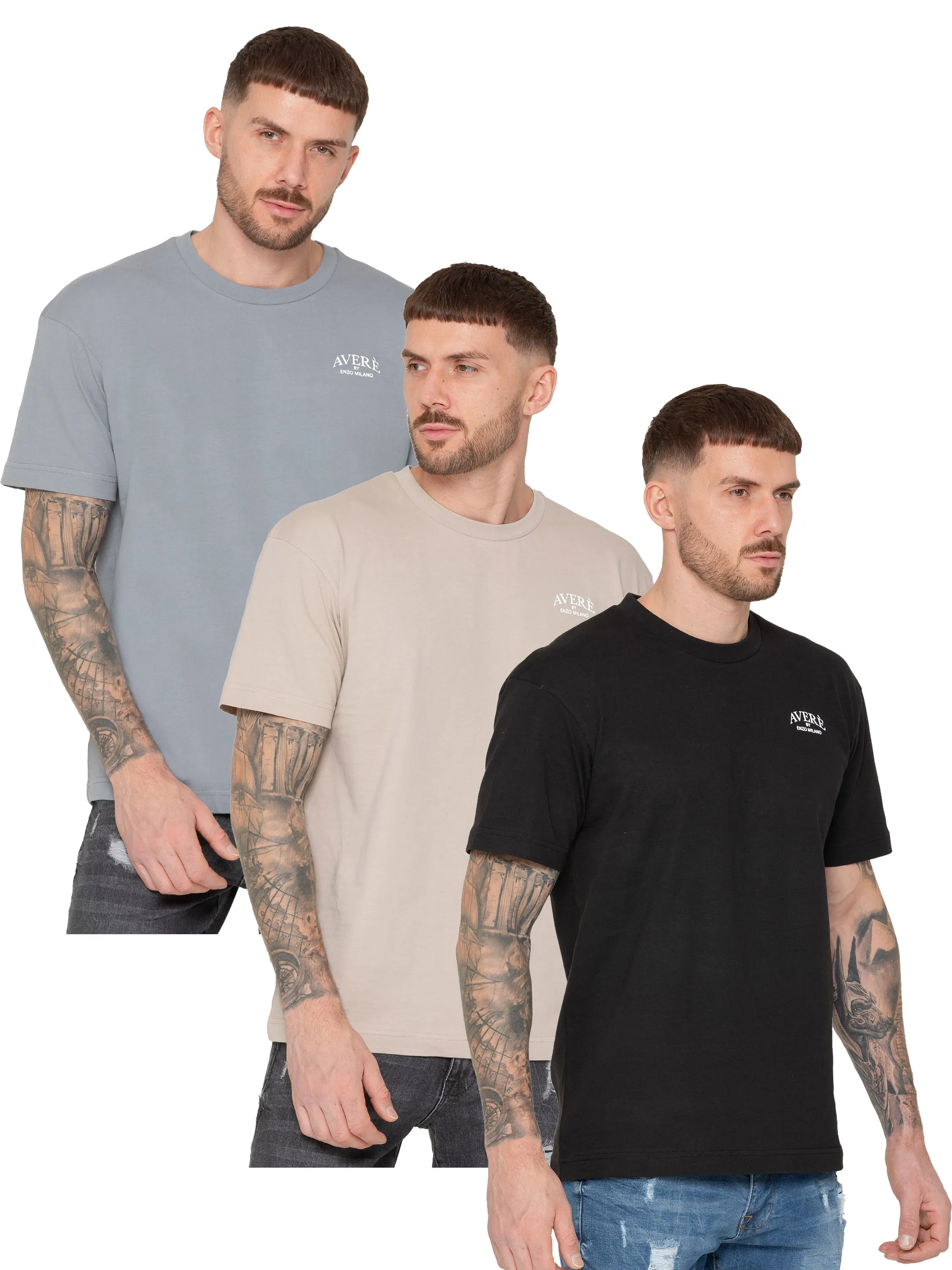 Enzo Milano | Mens Oversized T-Shirt 3 Pack sold by Raw Denim