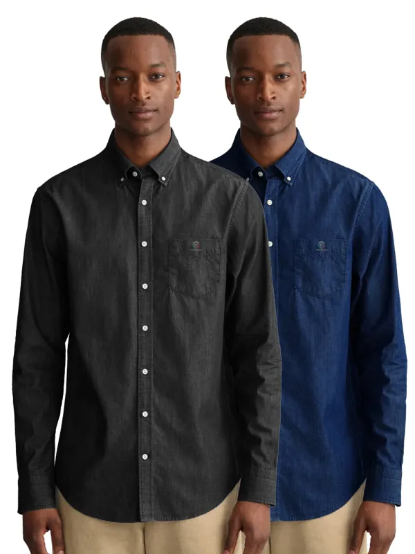 Enzo | Mens Regular Fit Denim Shirt 2 Pack made by Raw Denim